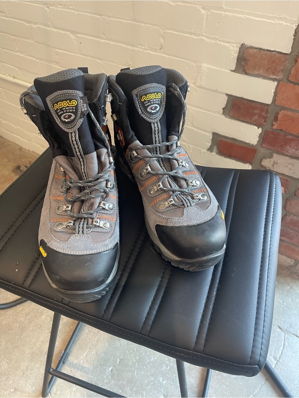 Asolo Gray and Black Men's Waterproof Hiking Boots